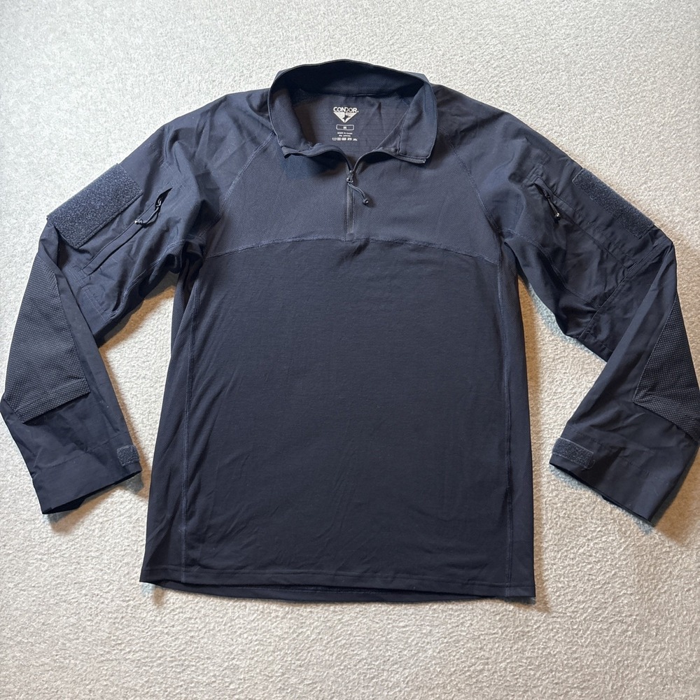 Condor Tactical Navy Blue Quarter Zip Men's Sz M Military Combat Jacket